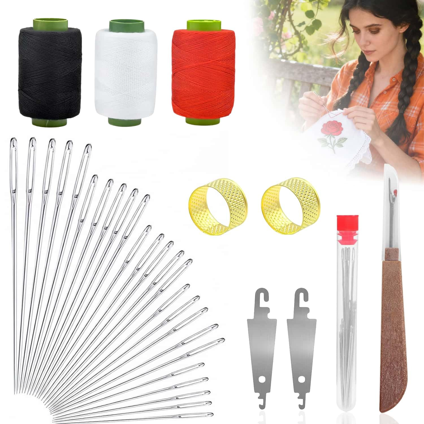 Hand Needle Set Embroidery 15-piece product photo